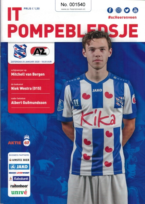 AZ Programma 25-jan-2020 Heerenveen uit